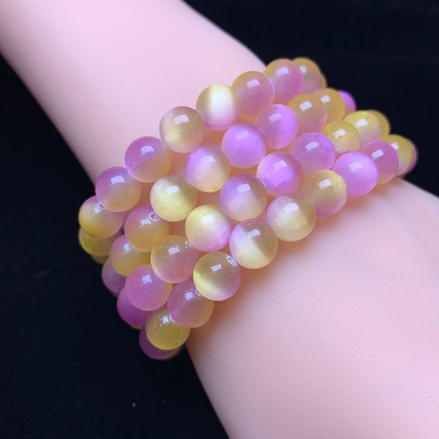 Tulip selenite(dyed) bracelet 8mm 1pc(SL501)