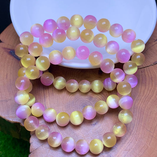 Tulip selenite(dyed) bracelet 8mm 1pc(SL501)