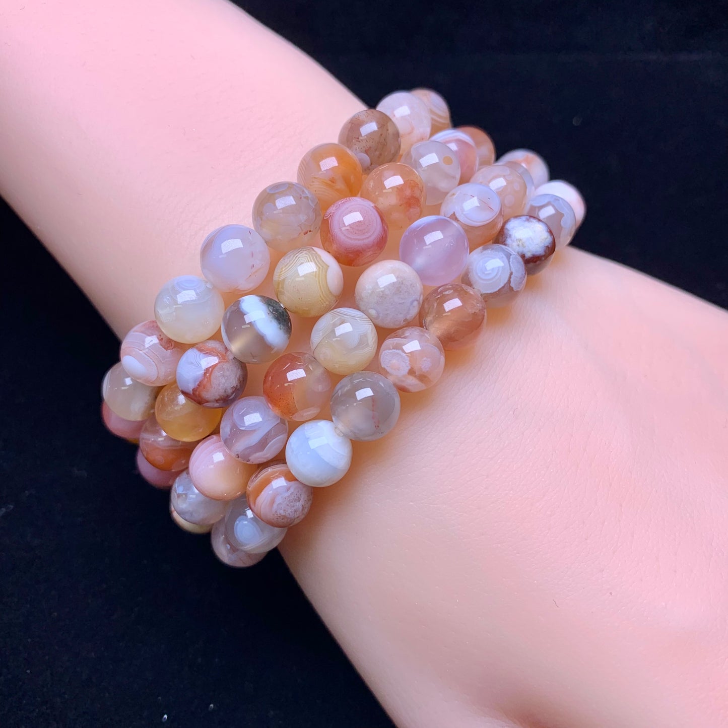 Ice Floats Flower agate bracelet 8mm 1pc(SL505)