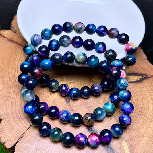 Galaxy tiger eye(dyed) bracelet 8mm 1pc(SL547)