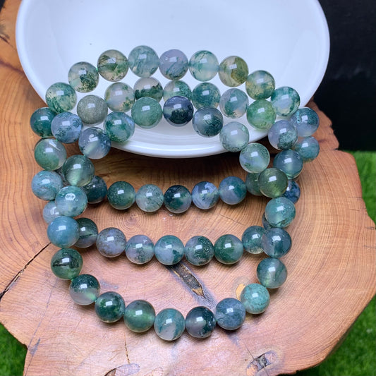 Moss agate bracelet 8mm 1pc(SL538)