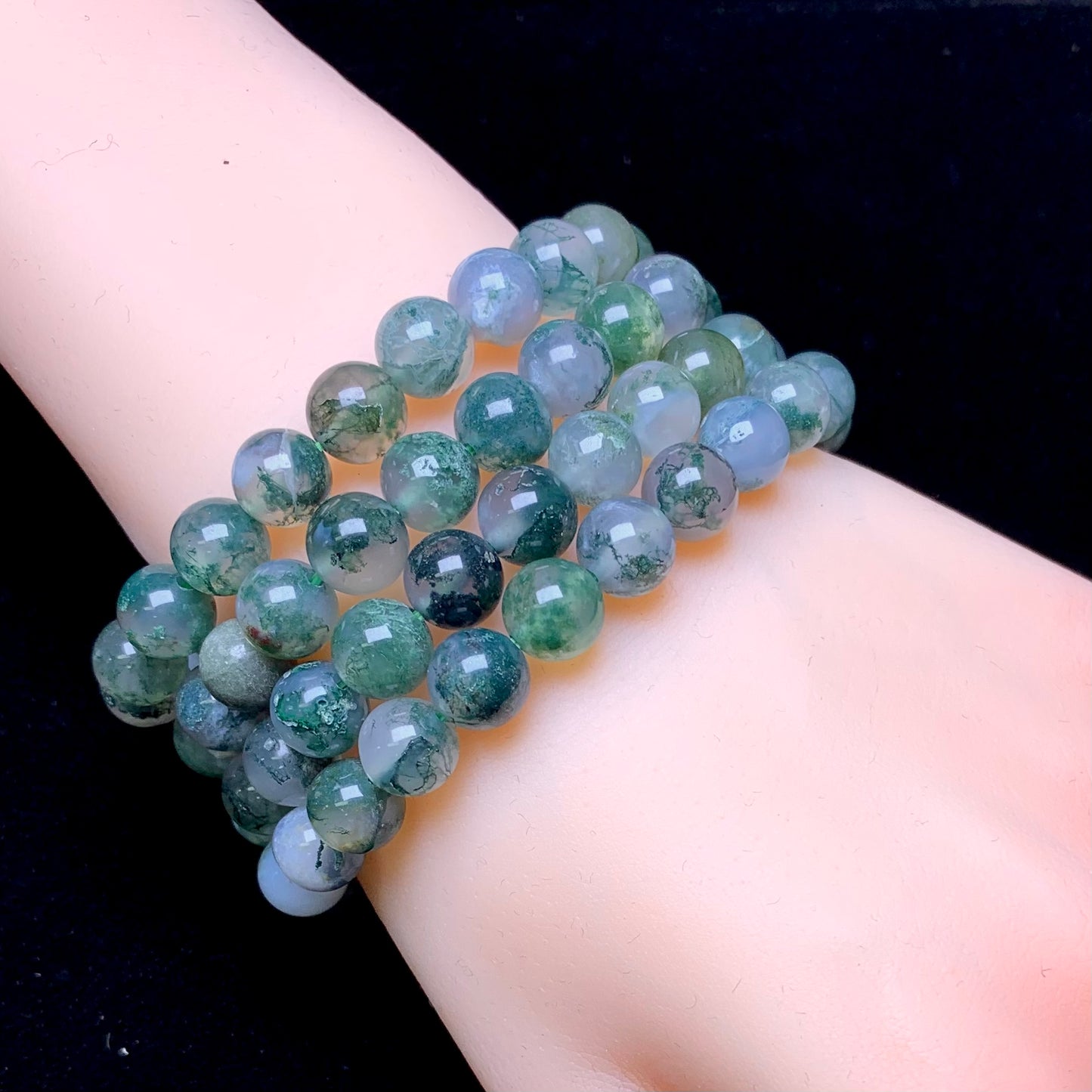 Moss agate bracelet 8mm 1pc(SL538)