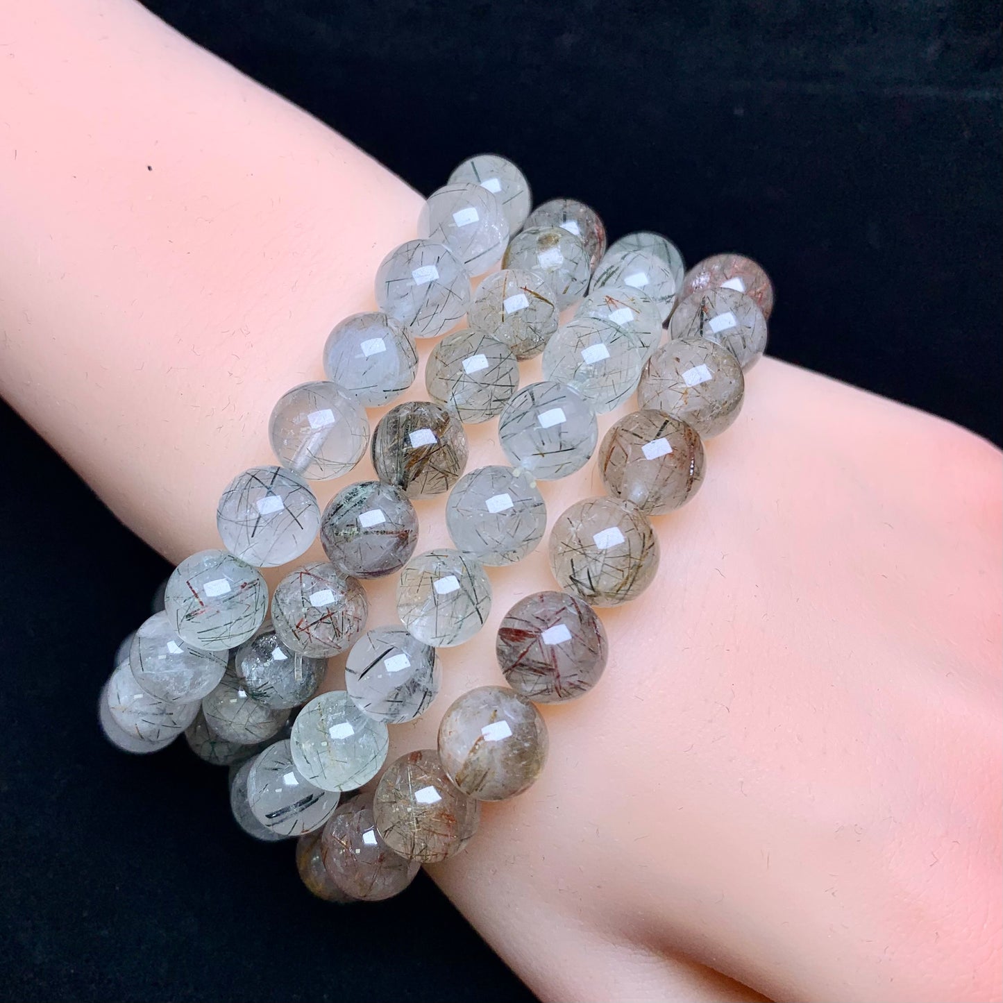 Rutile  bracelet 9mm 1pc(SL574)