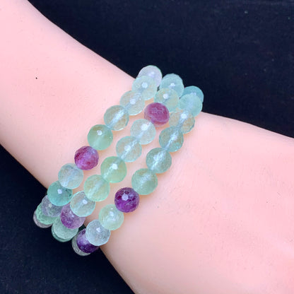 Fluorite facet bracelet 8mm 1pc(SL568)