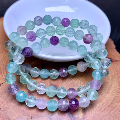 Fluorite facet bracelet 8mm 1pc(SL568)