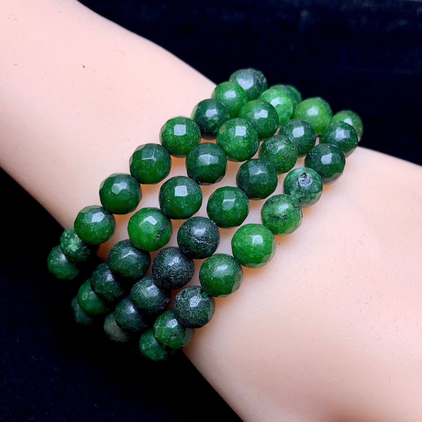 Emerald chalcedony(dyed) facet bracelet 8mm 1pc(SL571)