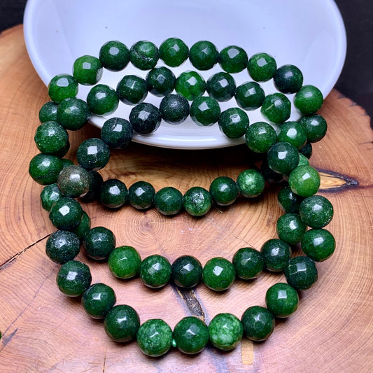 Emerald chalcedony(dyed) facet bracelet 8mm 1pc(SL571)