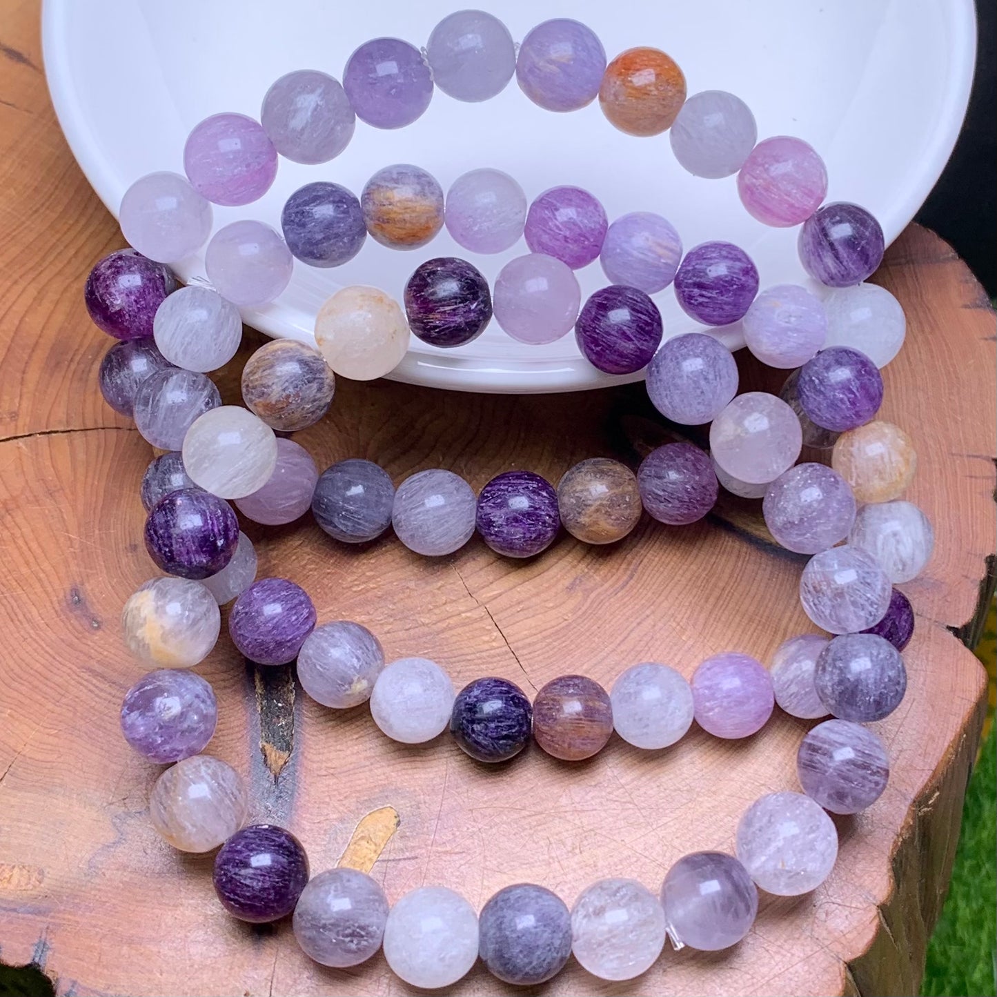 Feather Fluorite bracelet  8mm 1pc(SL569)