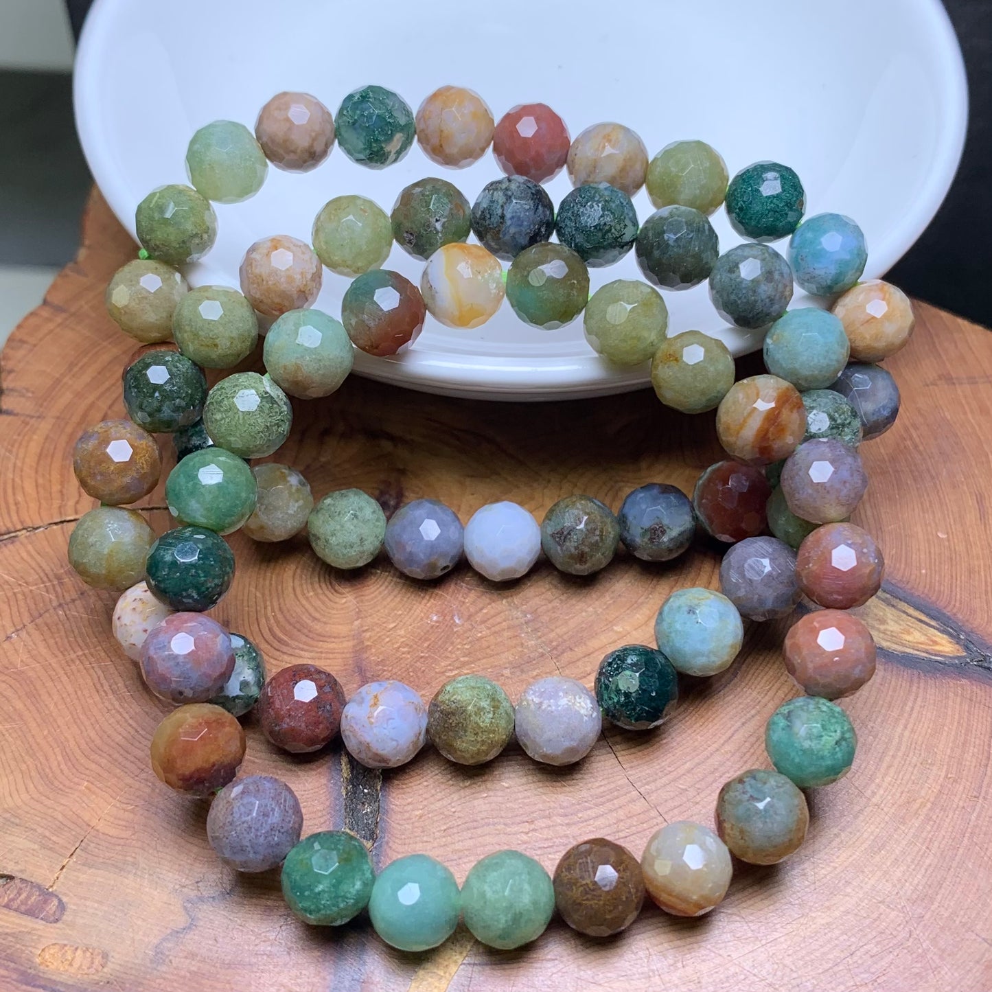 India agate facet bracelet 8mm 1pc(SL564)