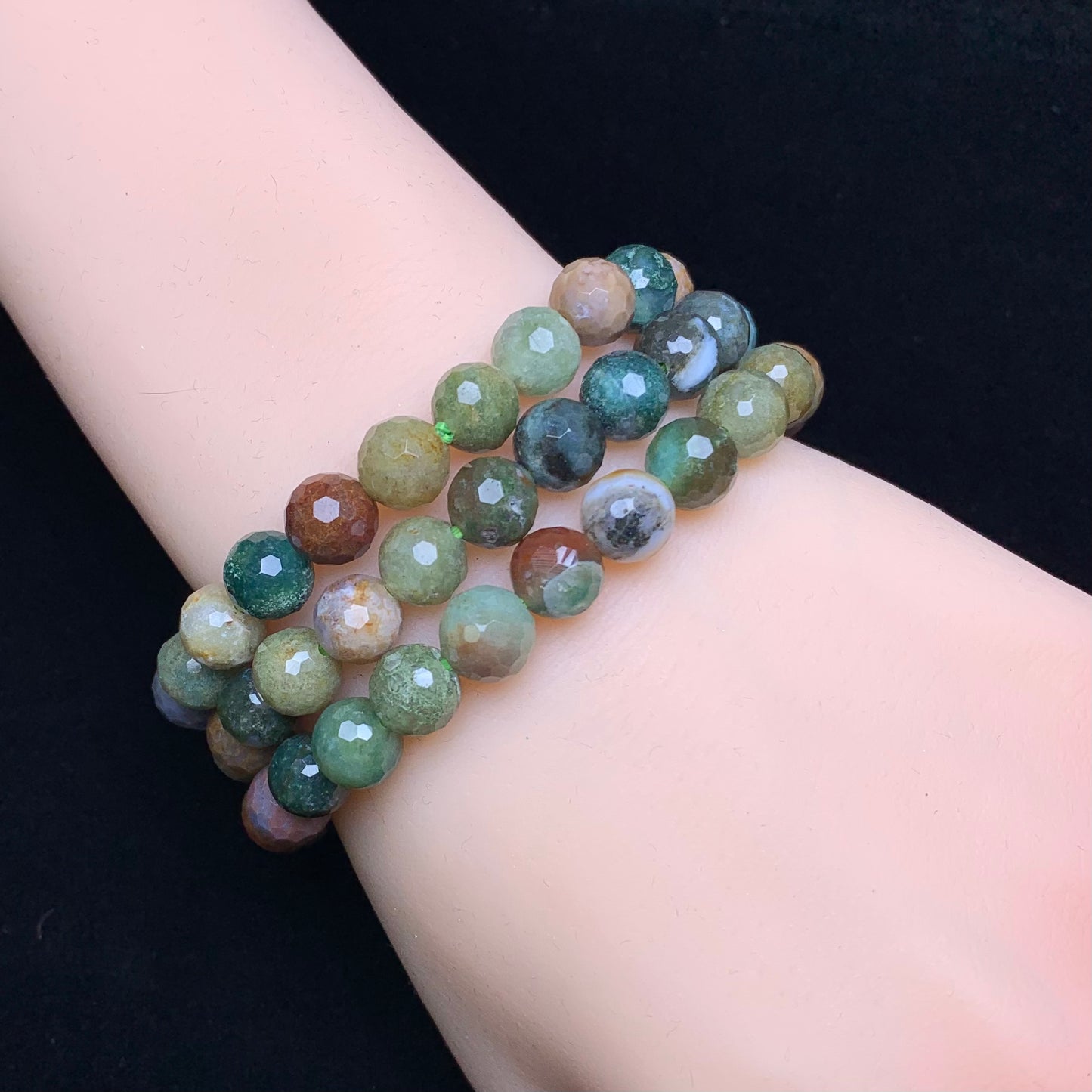 India agate facet bracelet 8mm 1pc(SL564)