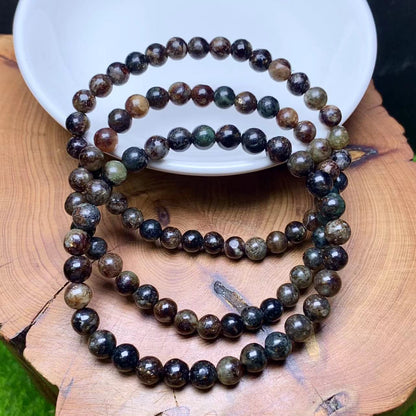 Black golden mica bracelet 6mm 1pc(SL512)