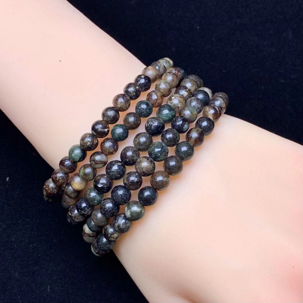 Black golden mica bracelet 6mm 1pc(SL512)