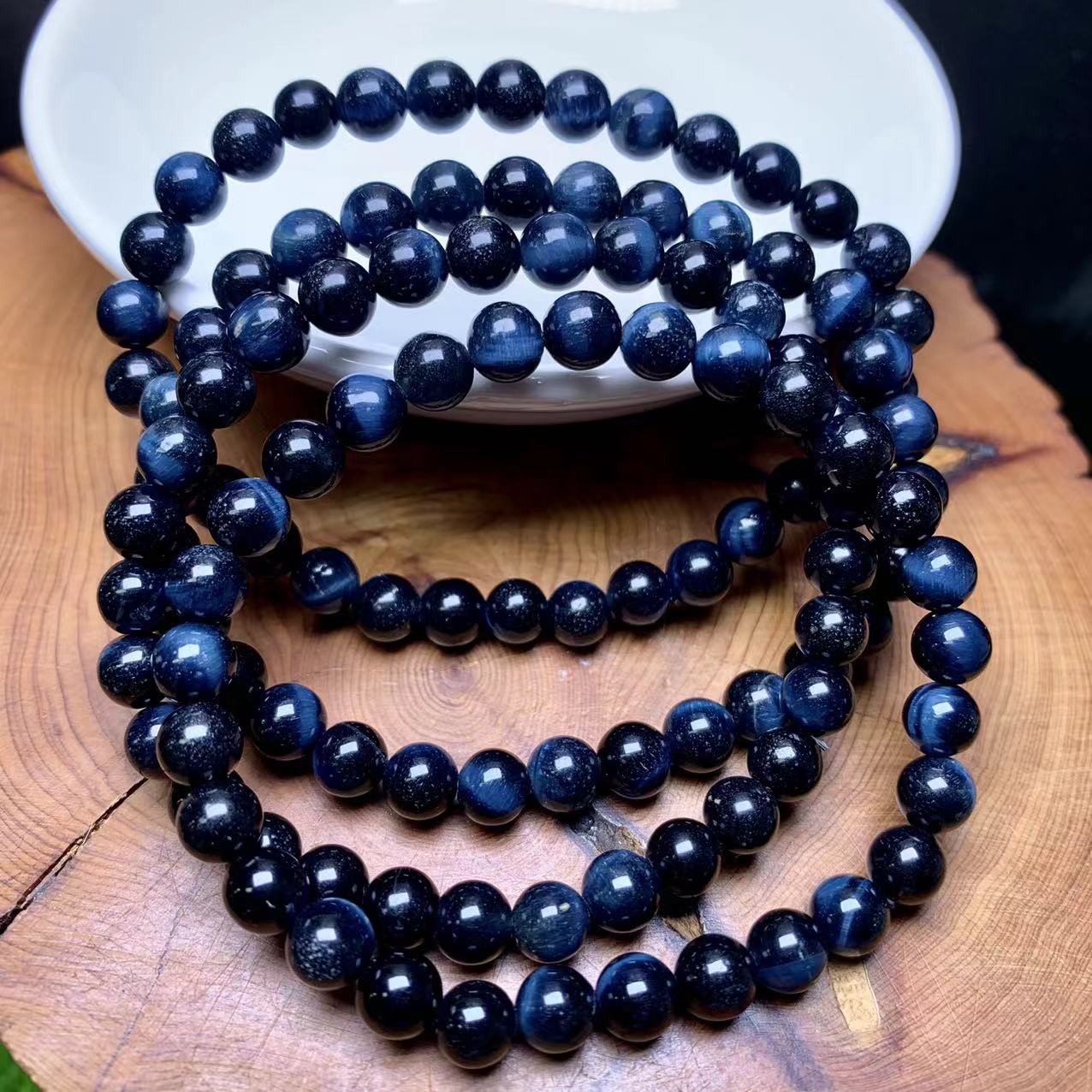 Blue Tiger Eye Bracelet 6mm 1pc (SL535)