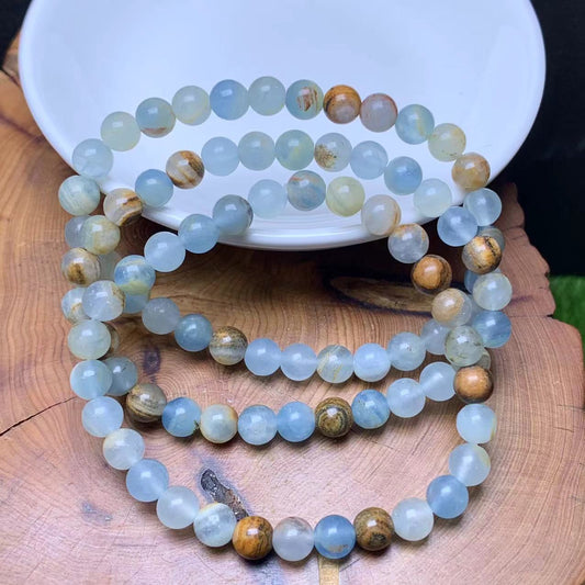 Blue Onyx Bracelet 6mm 1pc (SL518)