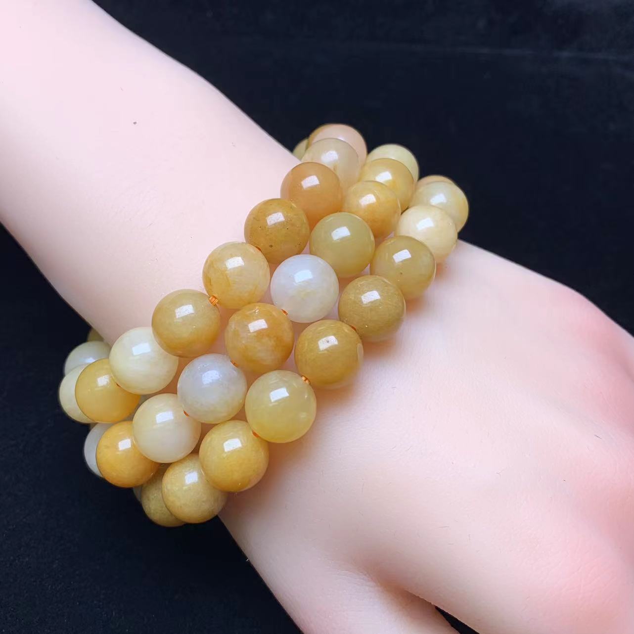 Golden Lace Jade bracelet 10mm 1pc(SL511)