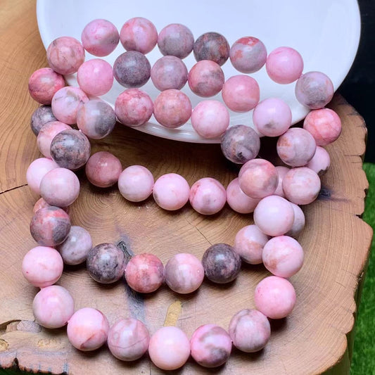 Pink Zebra Jasper（dyed）Bracelet 10mm 1pc (SL527)