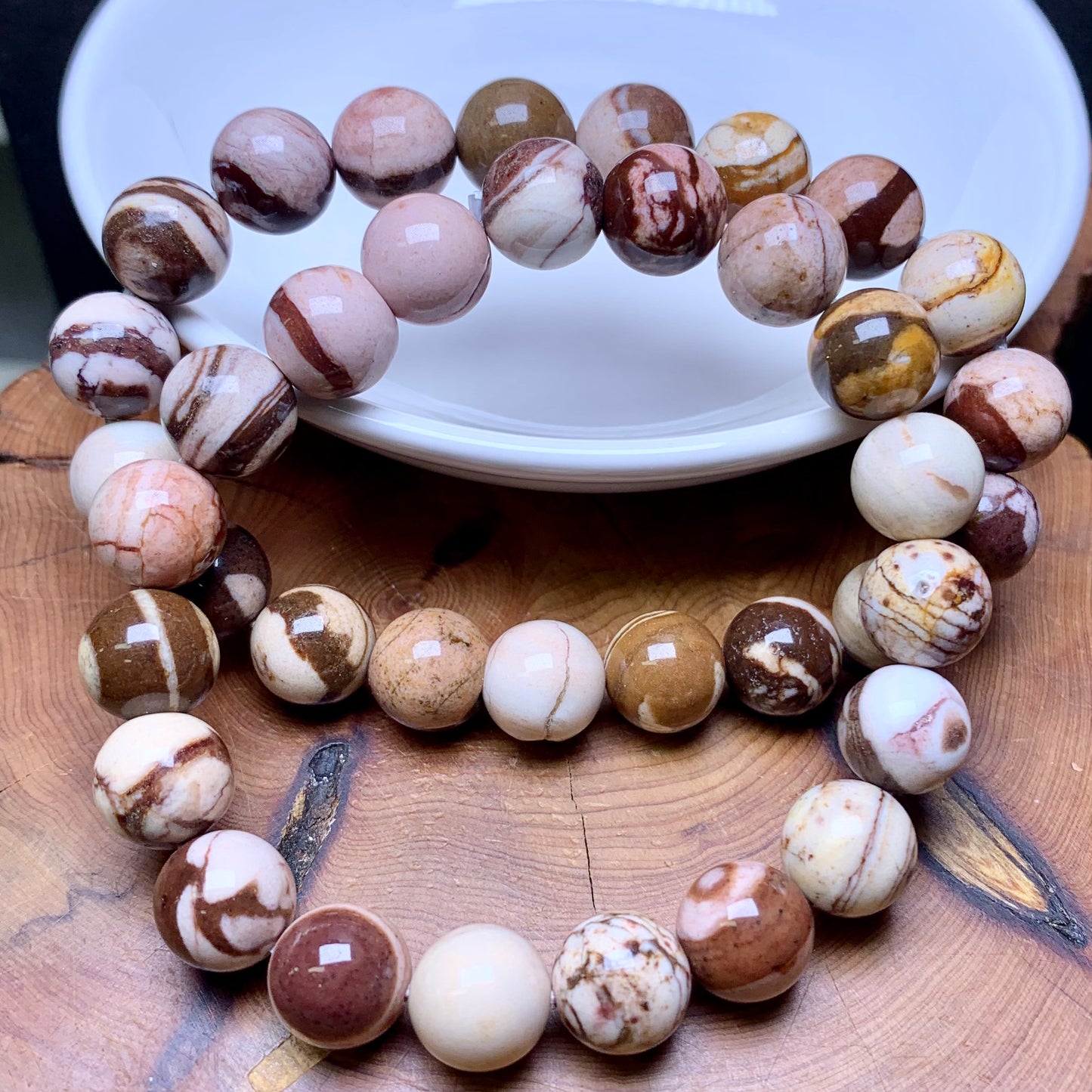 Australia Zebra Jasper Bracelet 10mm 1pc (SL581)