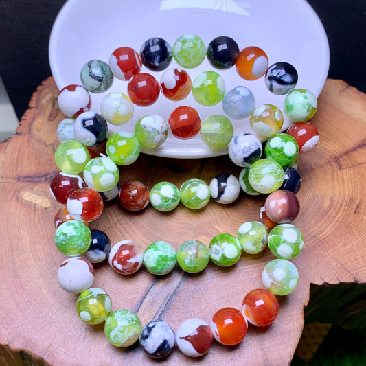 Bubble Milk Tea Agate(DYED) Bracelet 10mm 1pc (SL580)