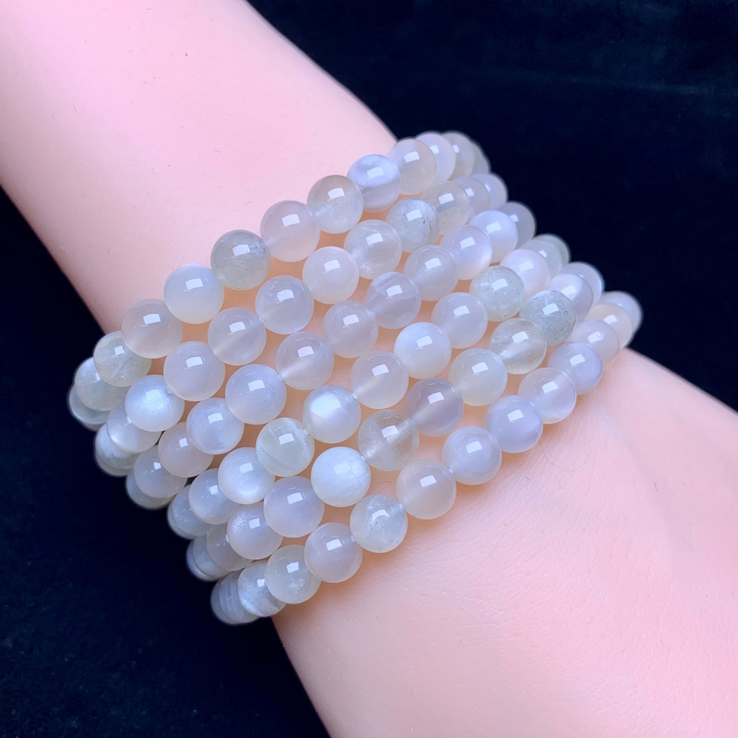 Green Moonstone Bracelet 6mm 1pc (SL586)