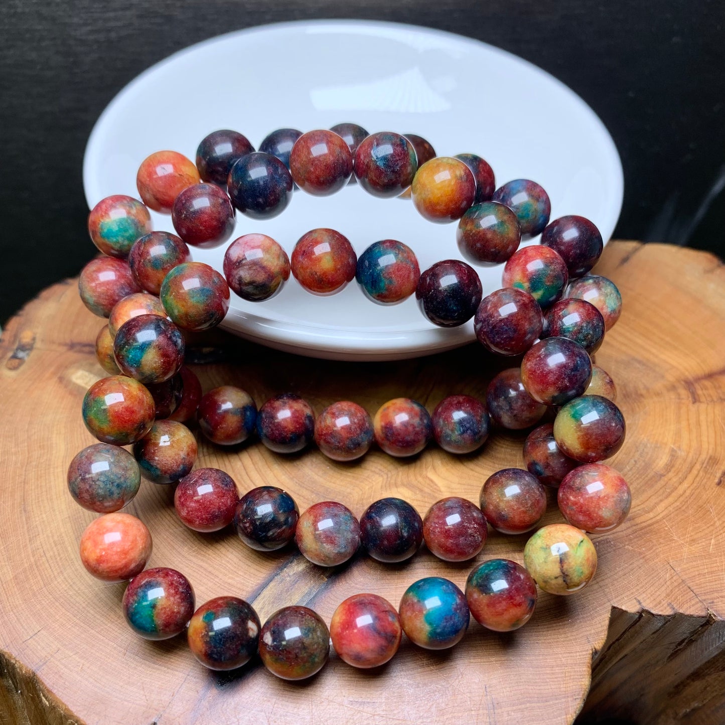 Colorful Candy Chalcedony（DYED） Bracelet 10mm 1pc (SL597)