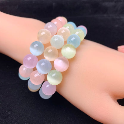 Macaron selenite（dyed） Bracelet 10mm 1pc(SL588)