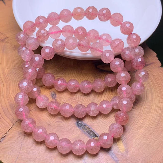 Strawberry Quartz Facet Bracelet 8mm 1pc(SL618)