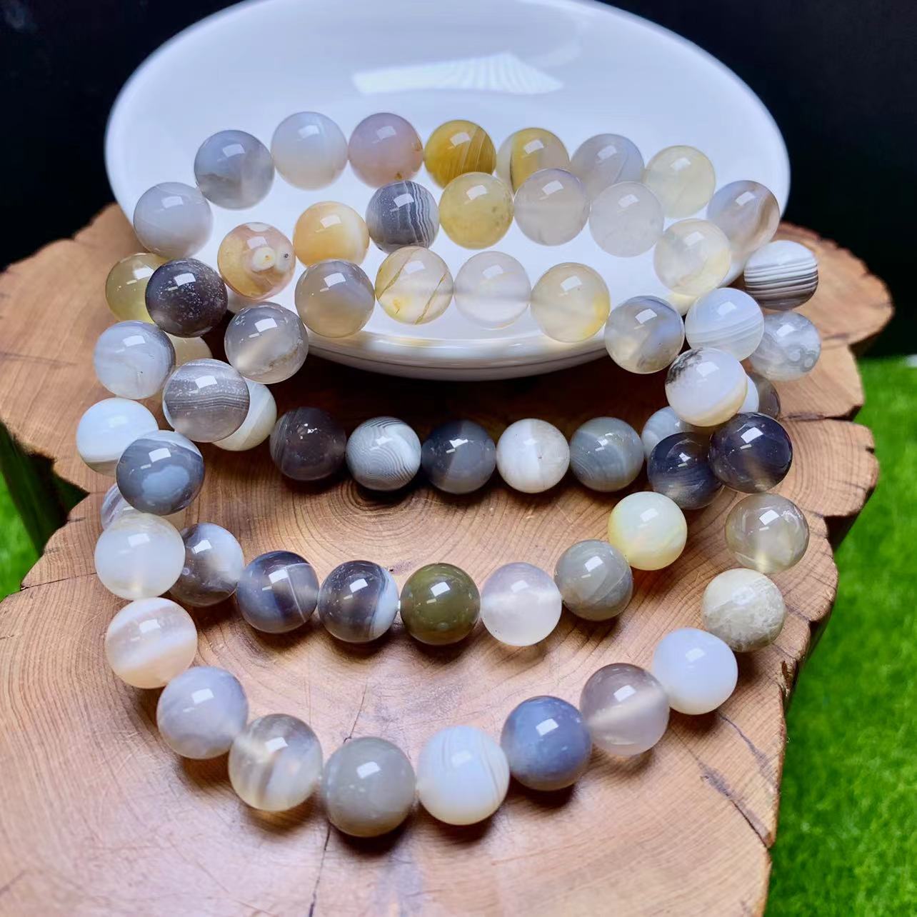 Botswana Agate Bracelet 9mm 1pc (SL610)