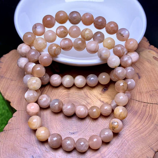 Peach moonstone Bracelet 8mm 1pc (SL605)