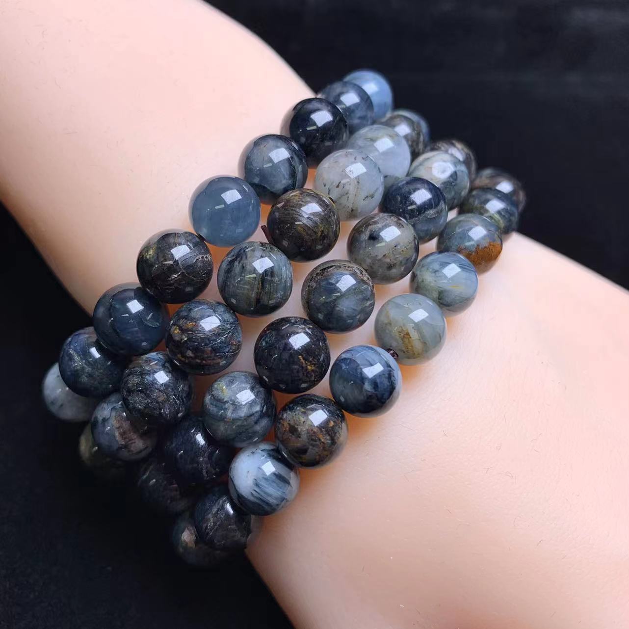 Blue Black Petersite Bracelet 7-8mm 1pc (SL601)