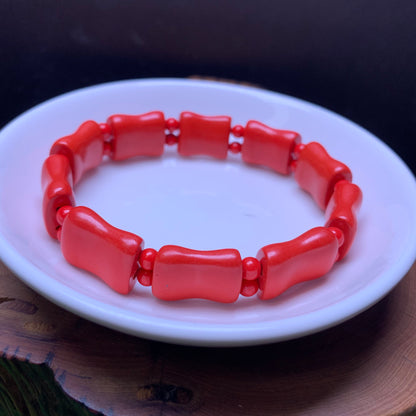 Cinnabar Bamboo Joint Bracelet 12*17mm1pc (SL620)