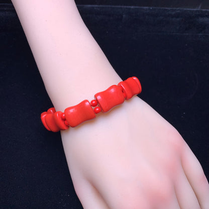 Cinnabar Bamboo Joint Bracelet 12*17mm1pc (SL620)