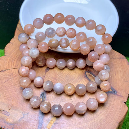 Peach moonstone Bracelet 9mm 1pc （SL628)