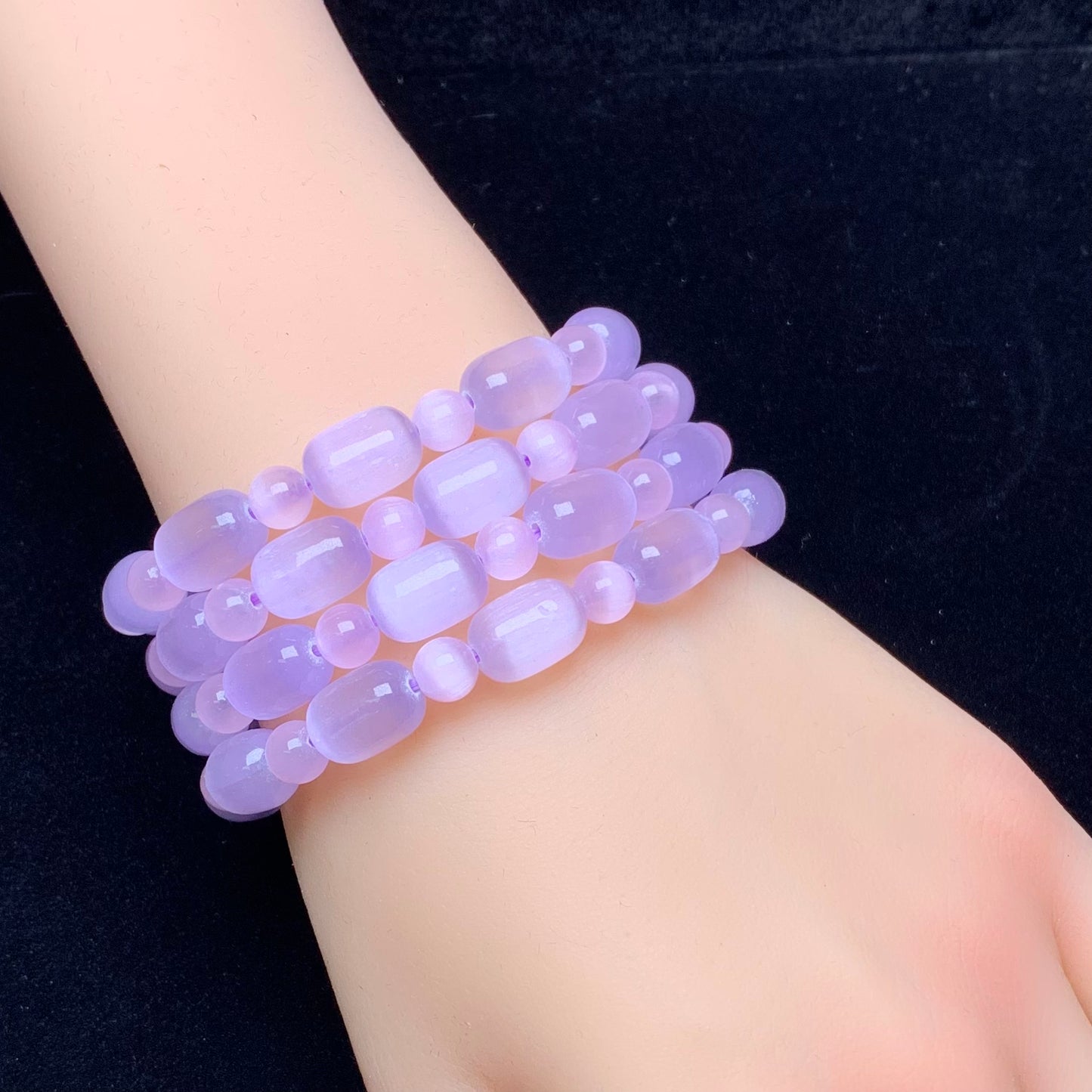 Purple selenite barrel (dyed) Bracelet 8*12mm 1pc (SL621)