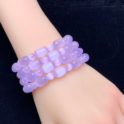Purple selenite barrel (dyed) Bracelet 8*12mm 1pc (SL621)