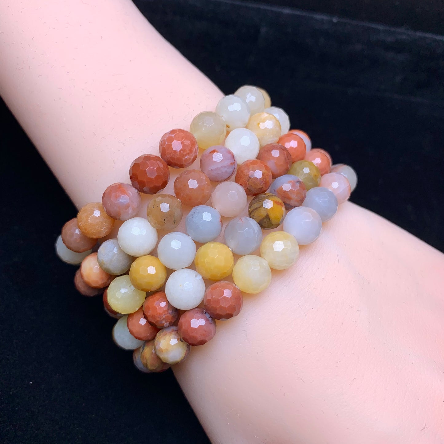 Golden Lace Jade Facet 8mm 1pc (SL639)