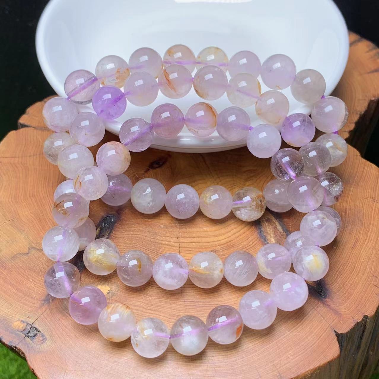 Purple Rabbit Hair Bracelet 9mm 1pc (SL646)