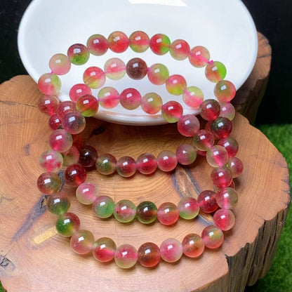 Watermelon Chalcedony(DYED) Bracelet 8mm 1pc (SL648)