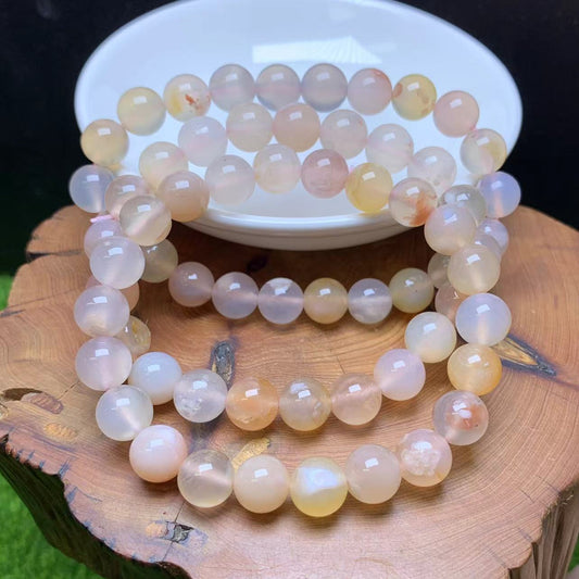 Flower Agate Bracelet 9mm 1pc (SL655)