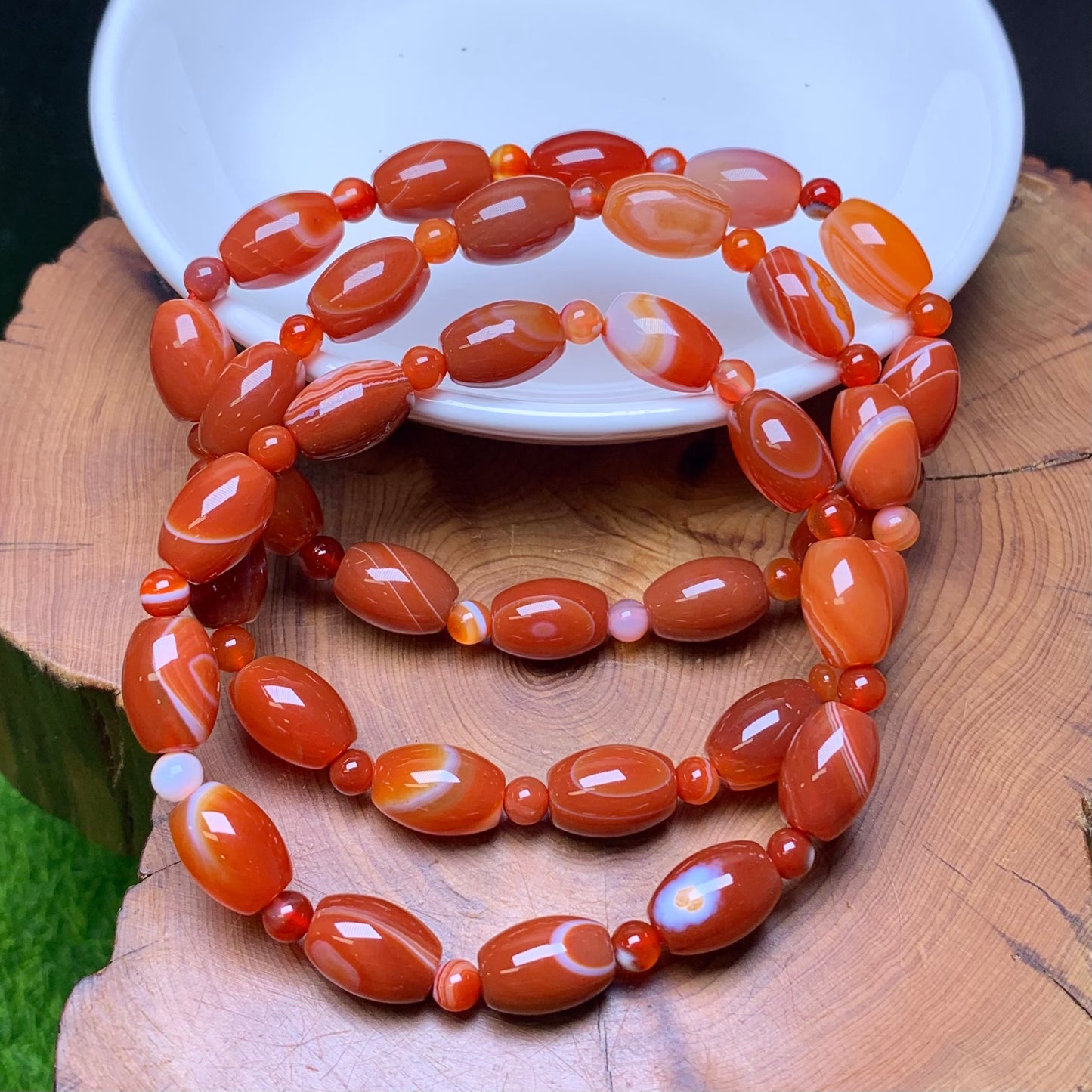 Red Lace Agate Bracelet 8*11mm 1pc (SL686)