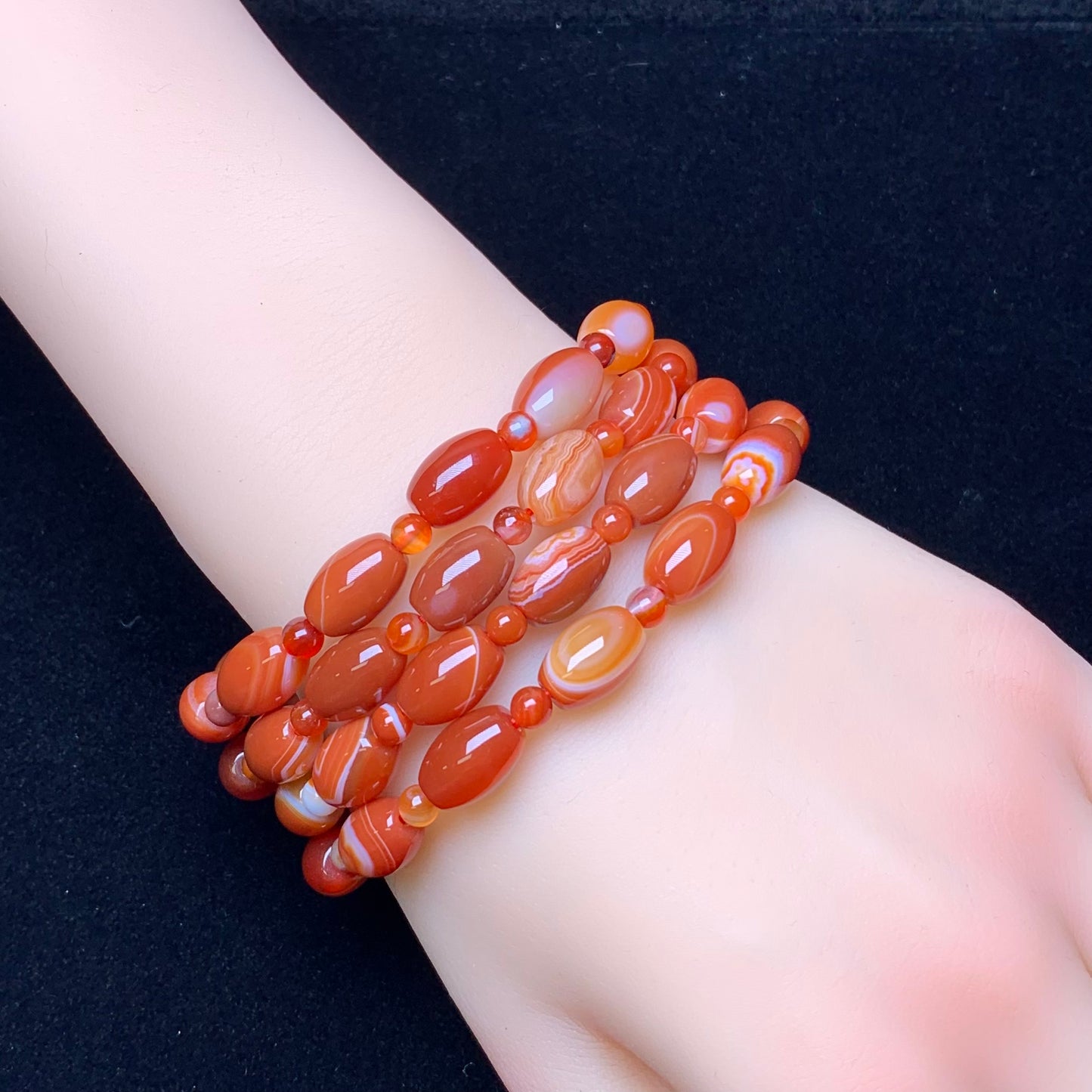 Red Lace Agate Bracelet 8*11mm 1pc (SL686)