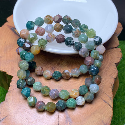 India agate facet bracelet 8mm 1pc(SL699)