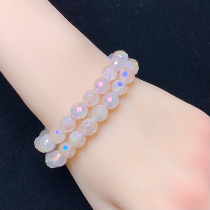 Aura rose quartz facet bracelet 8mm 1pc(SL696)