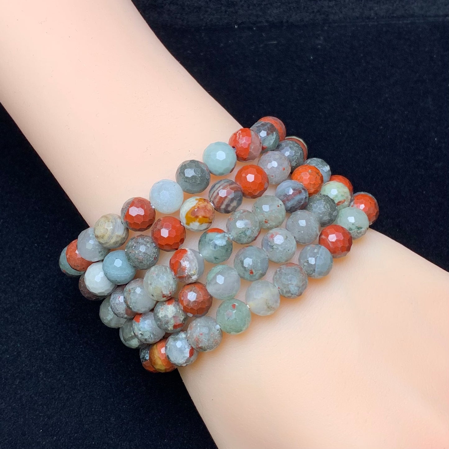 African blood jasper facet bracelet 8mm 1pc(SL697)