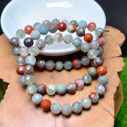 African blood jasper facet bracelet 8mm 1pc(SL697)