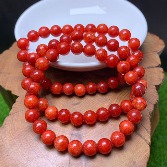 Cinnabar chalcedony(dyed) bracelet 8mm 1pc(SL662)