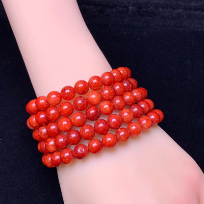 Cinnabar chalcedony(dyed) bracelet 8mm 1pc(SL662)