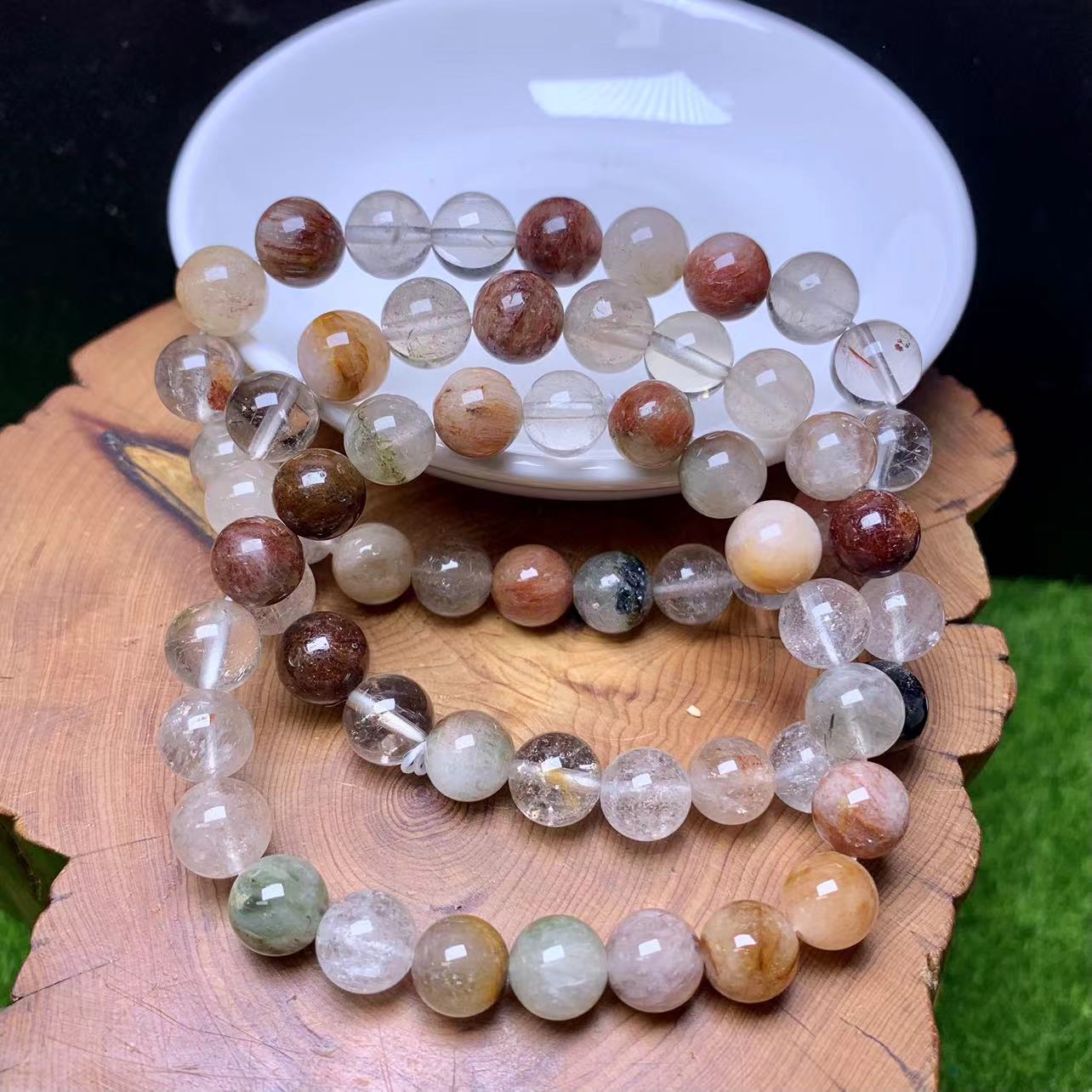 Rainbow Rabbit Hair Bracelet 9mm 1pc (SL700)