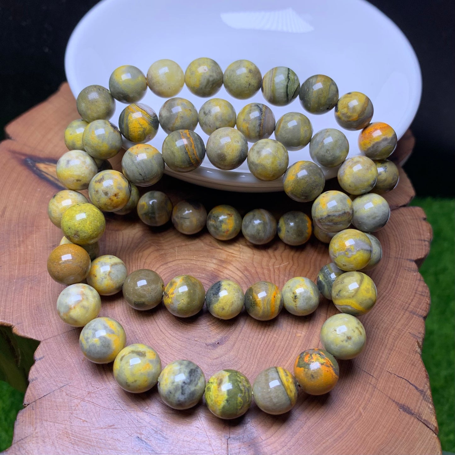 Bumblebee jasper bracelet 9mm 1pc(SL666)