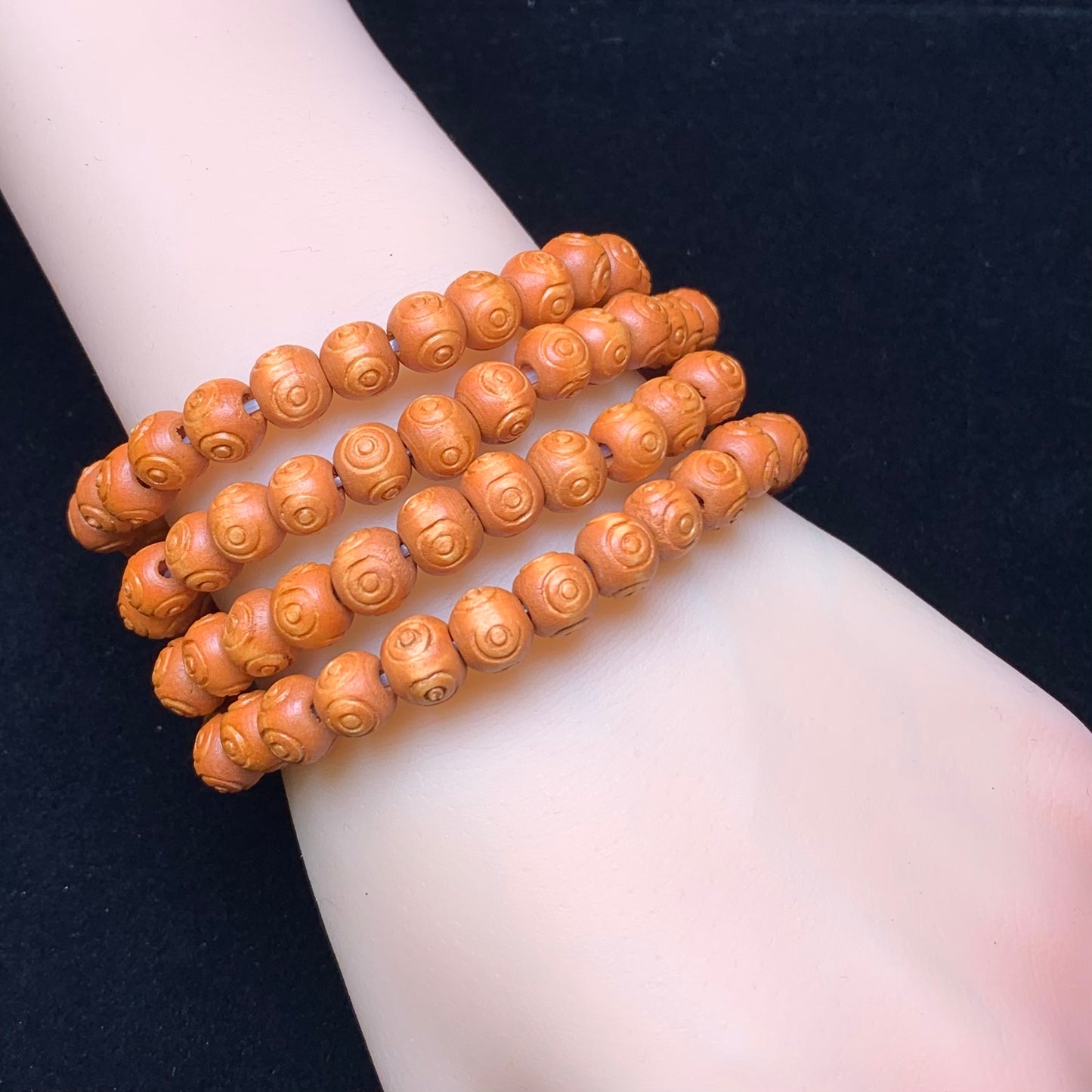 Crass tree pattern carved bracelet 7mm 1pc(SL672)