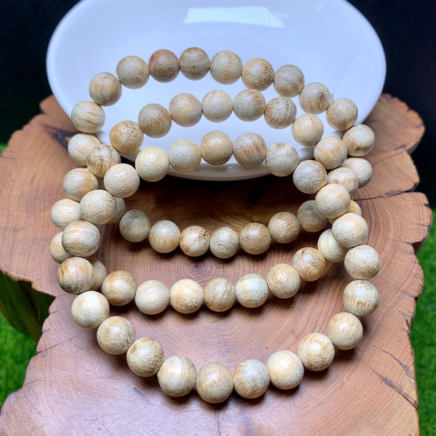 Milk fragrant wood bracelet 8mm 1pc(SL674)